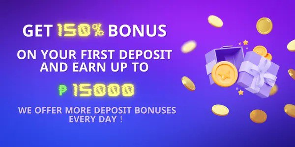 First deposit match promotion banner with wallet graphics
